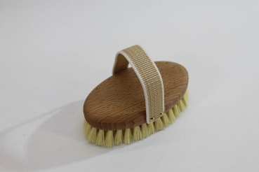 Massagebürste, oval mit Gurtband / Agave